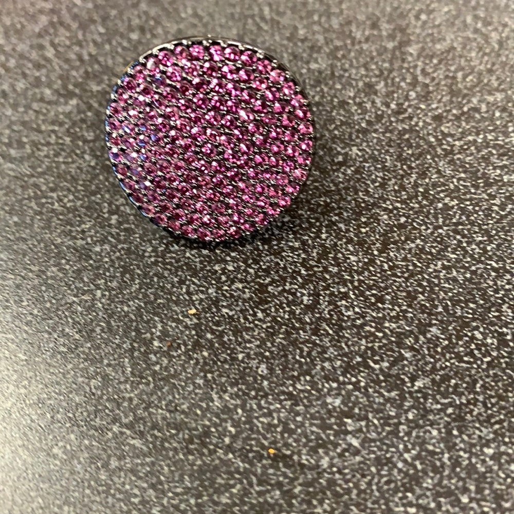 Coach Black w/Purple Crystals Ring
